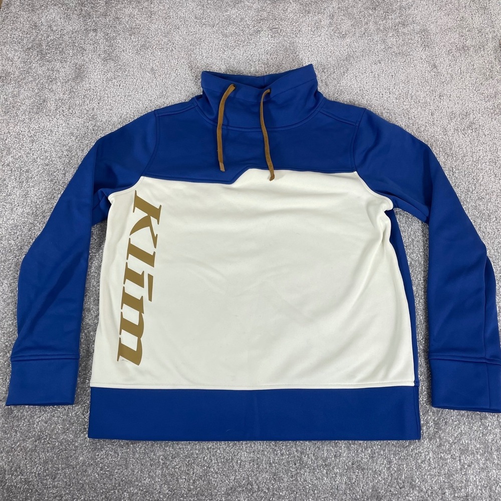 Klim Sweatshirt Womens Medium Accelerate Fleece Funnel Neck Pullover Blue